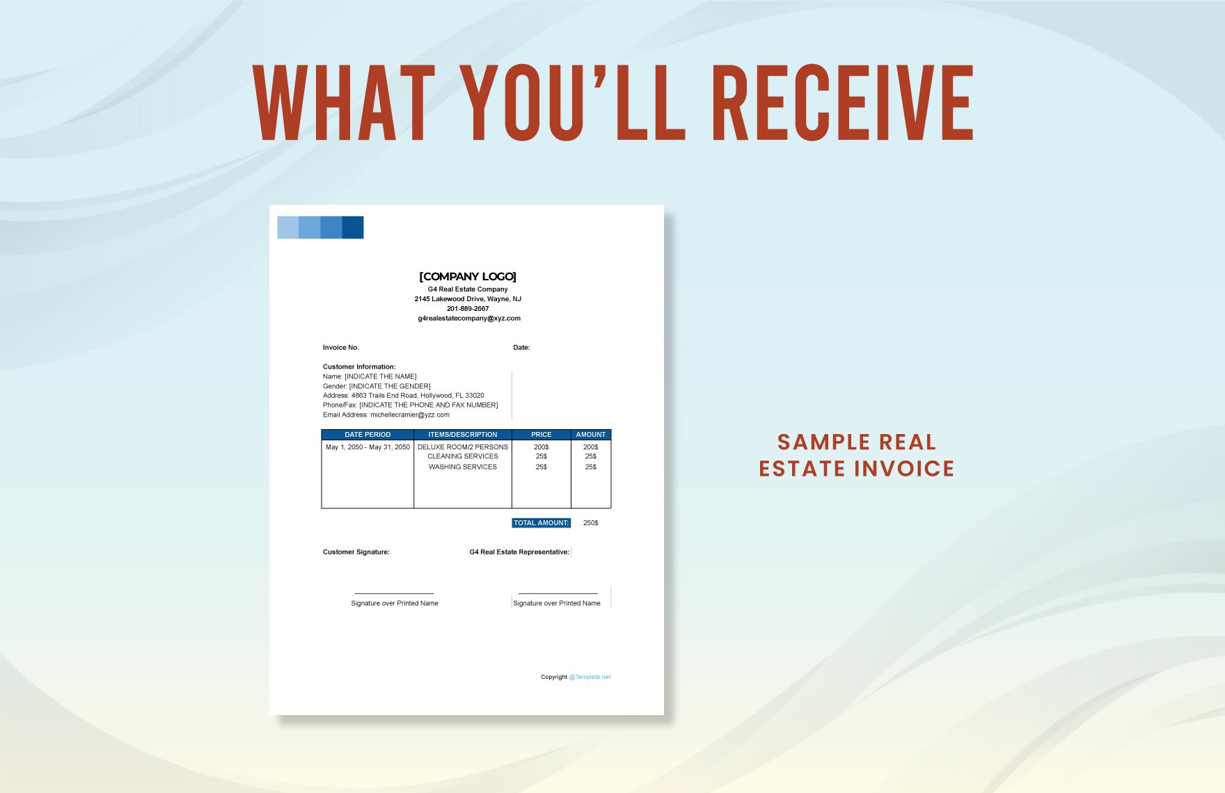 Sample Real Estate Invoice Template