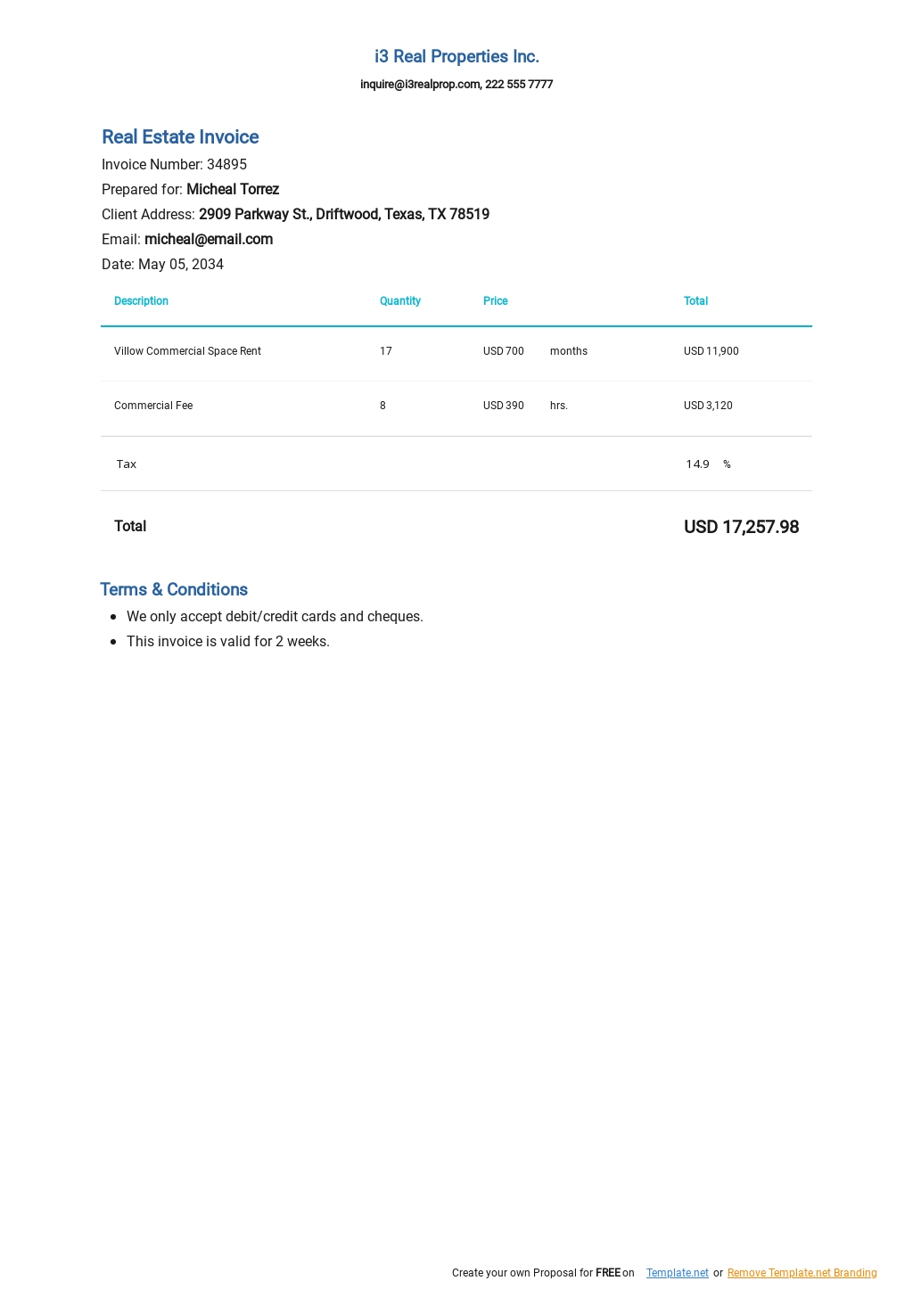 commercial real estate invoice template in google docs google sheets