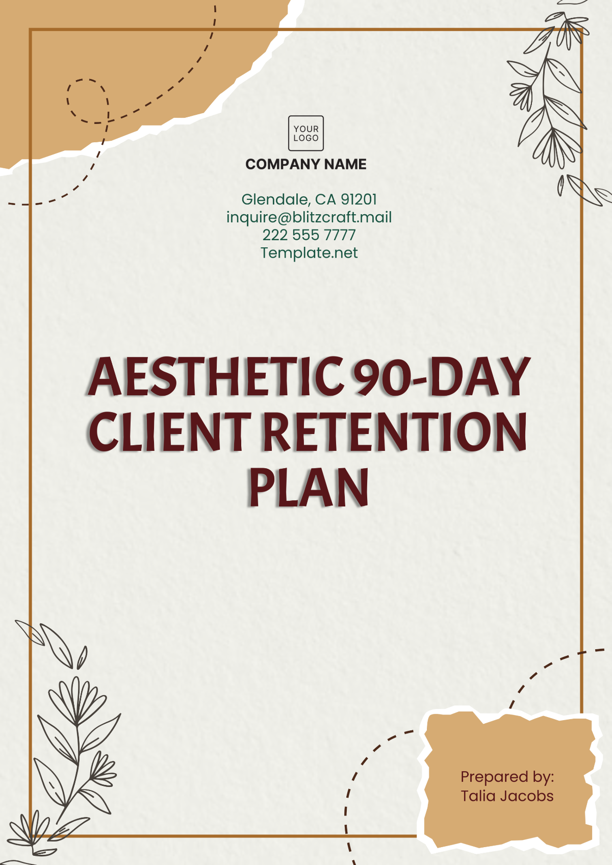 Aesthetic 90-Day Client Retention Plan Template - Edit Online & Download