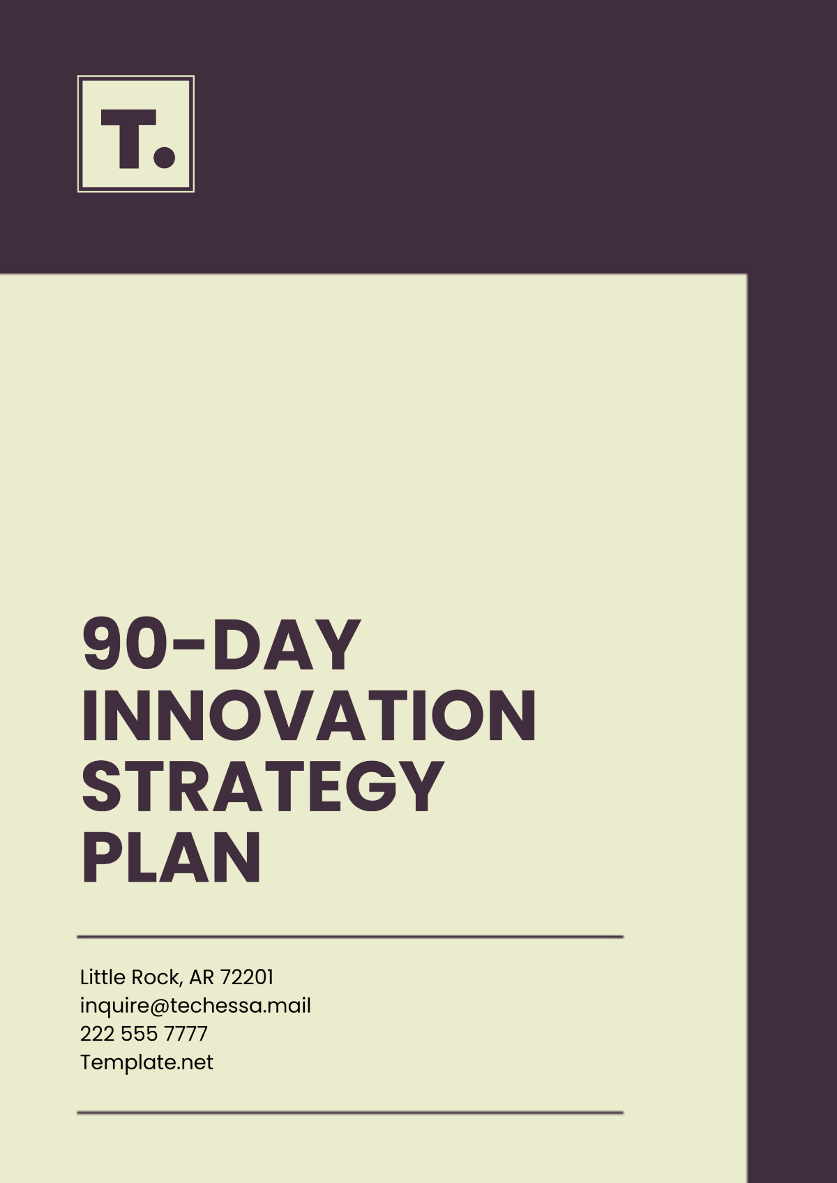 90-Day Innovation Strategy Plan Template - Edit Online & Download