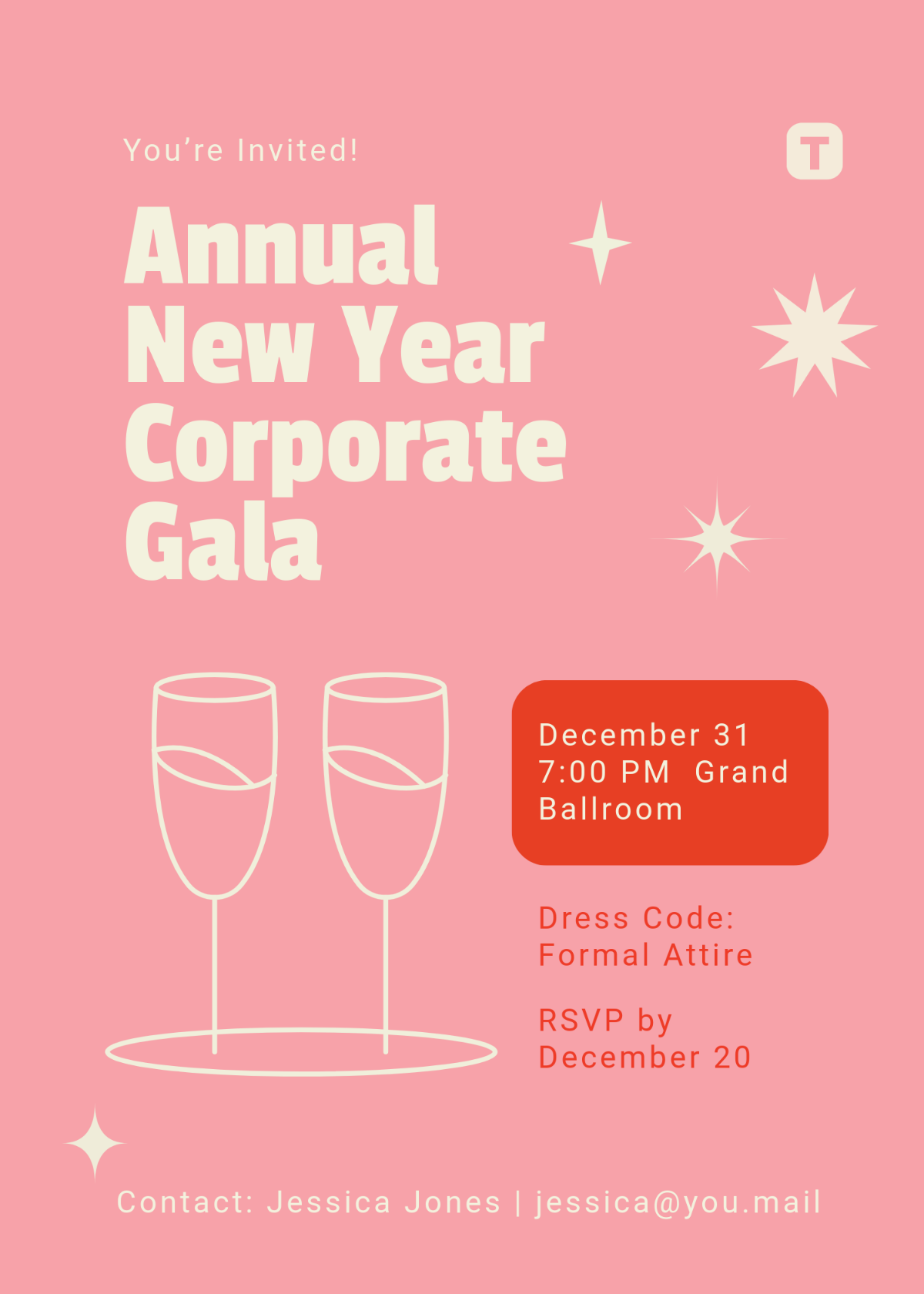 Free New Year Corporate Invitation Template - Edit Online & Download