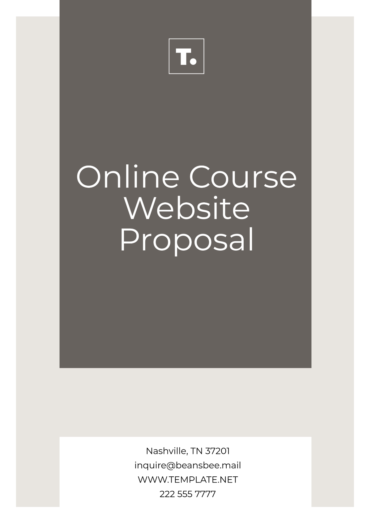 Online Course Website Proposal Template - Edit Online & Download