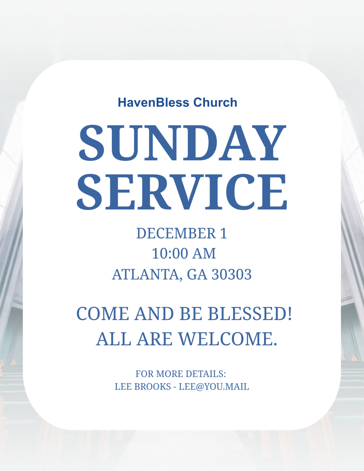 Free Sunday Service Flyer Template