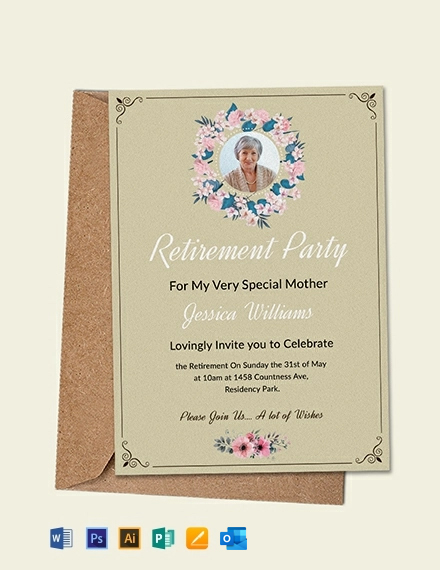 Free Retirement Party Invitation Template Word Doc Psd