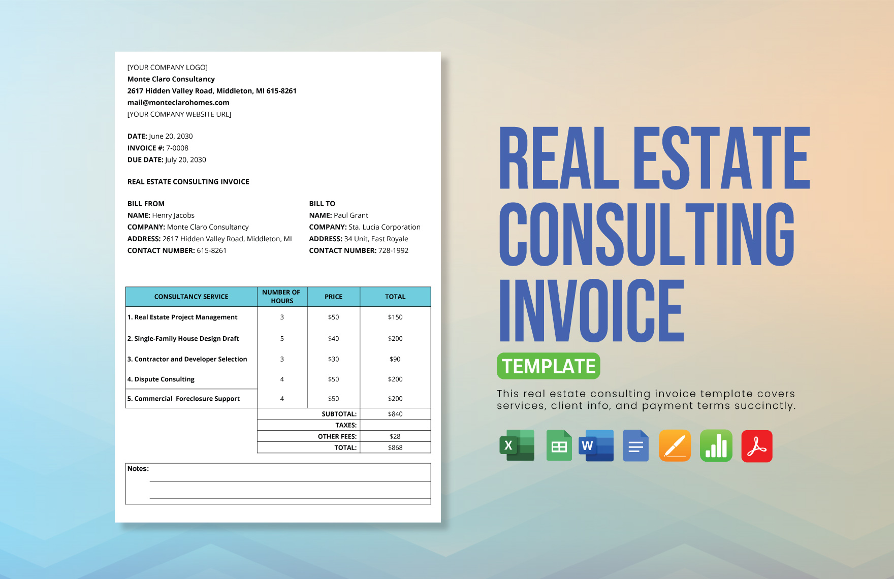 Free Professional Invoice Templates Editable And Printable