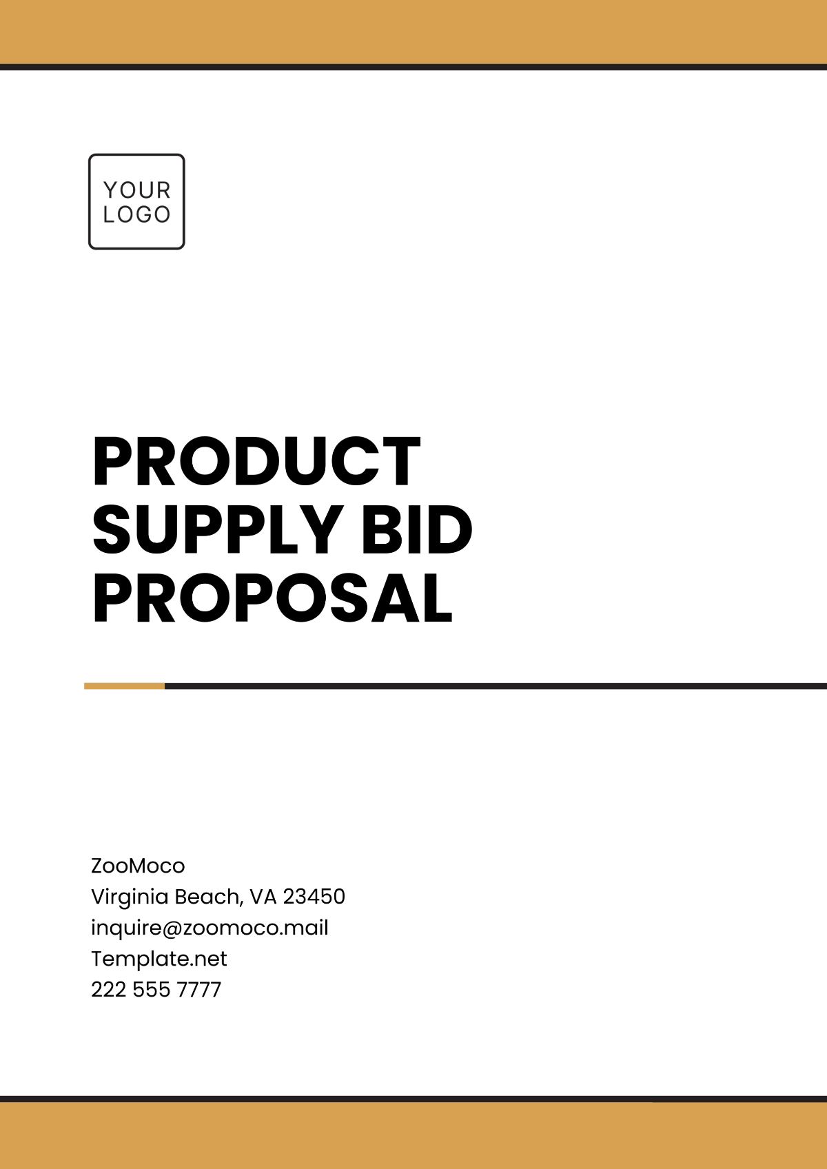 Product Supply Bid Proposal Template - Edit Online & Download