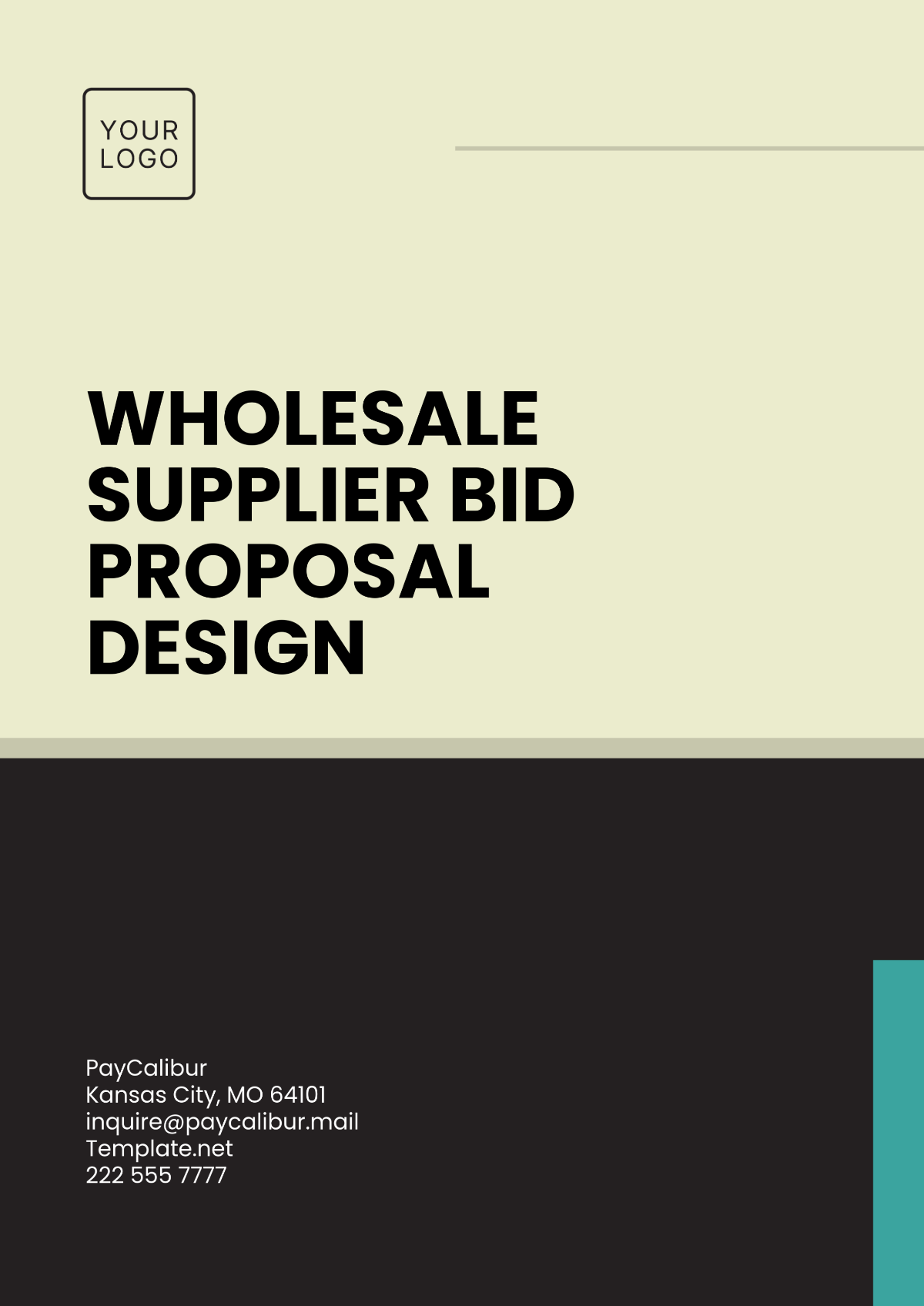 Wholesale Supplier Bid Proposal Design Template - Edit Online & Download