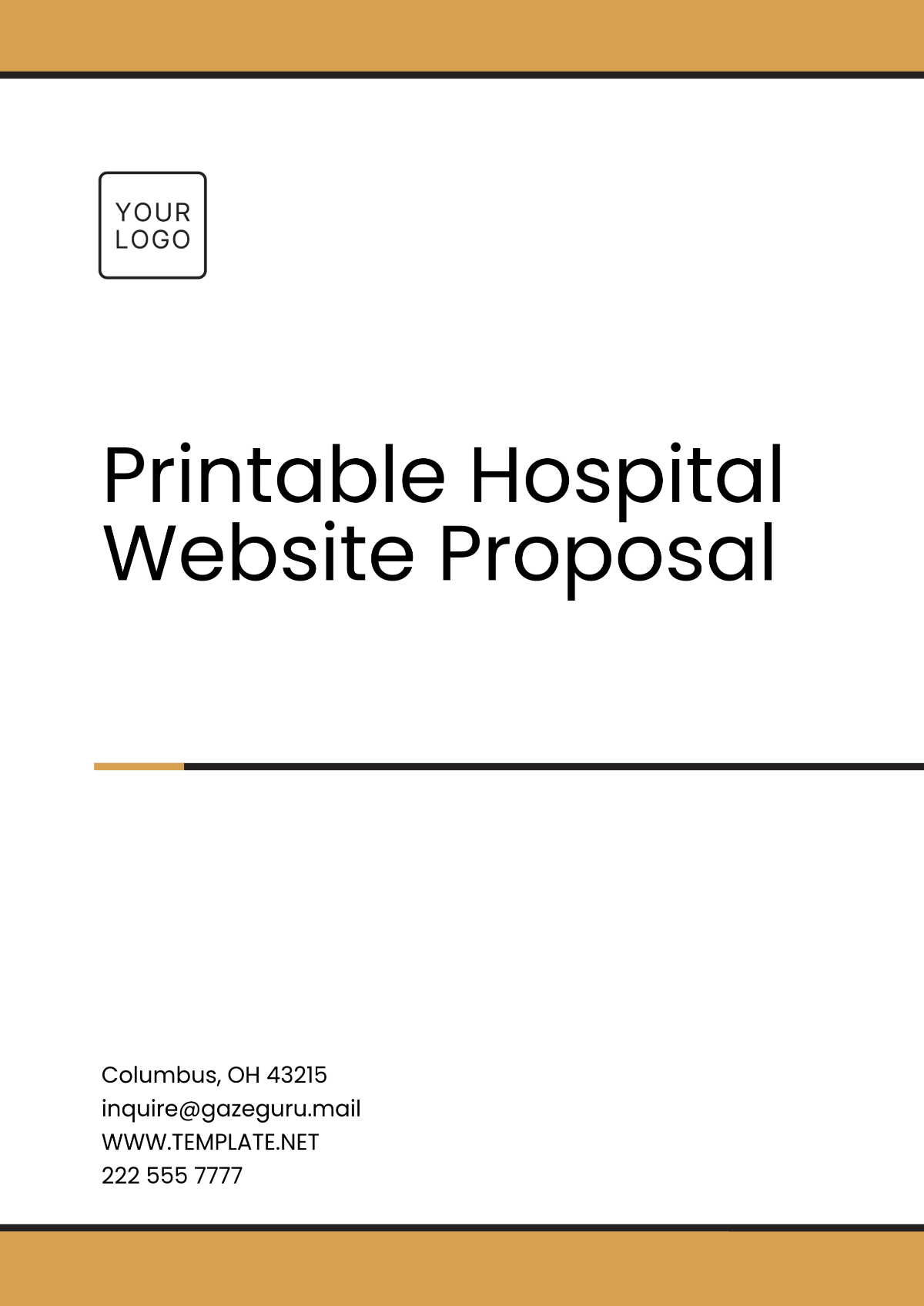 Printable Hospital Website Proposal Template - Edit Online & Download