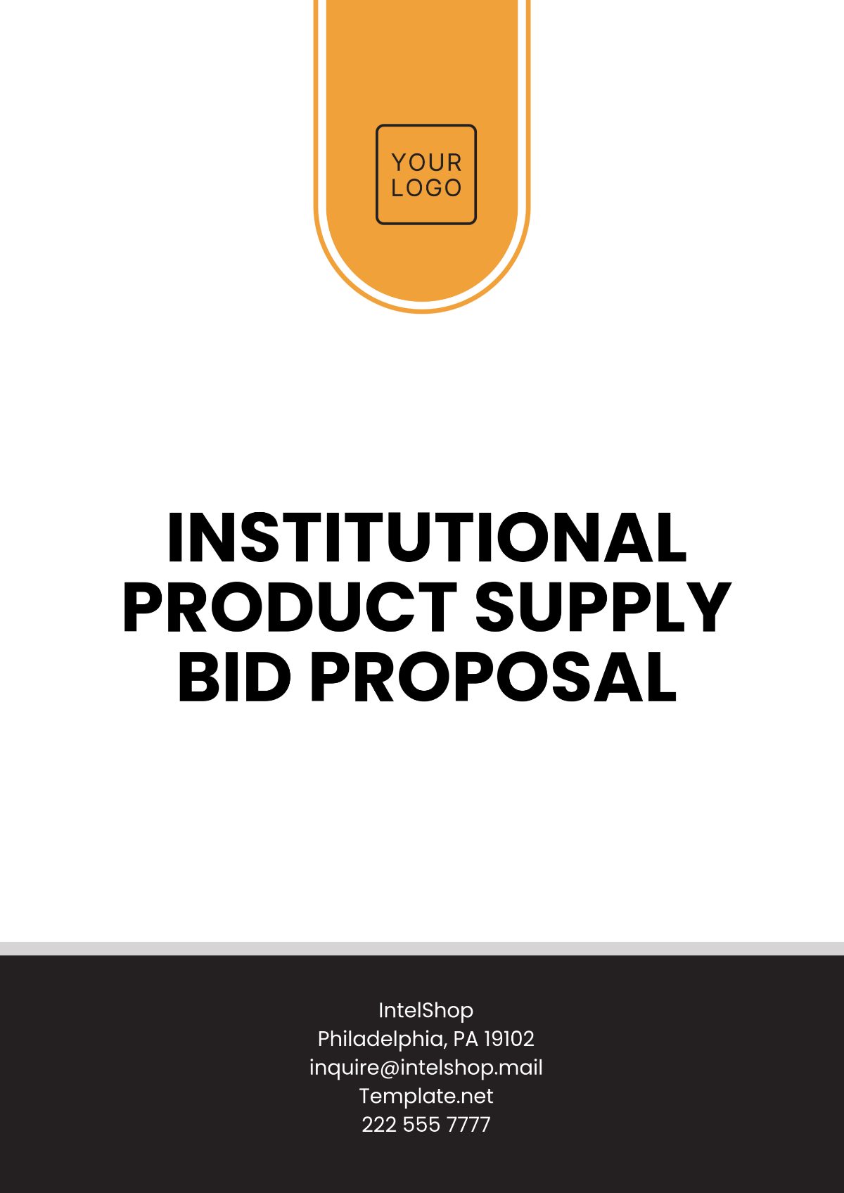 Institutional Product Supply Bid Proposal Template - Edit Online & Download