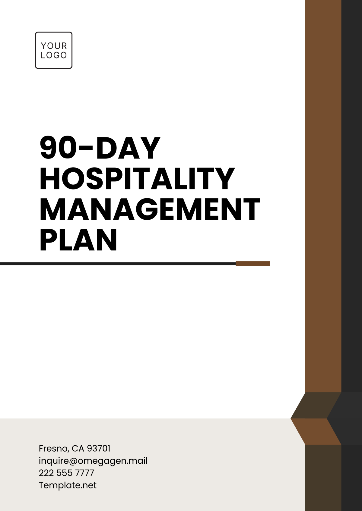 90-Day Hospitality Management Plan Template - Edit Online & Download