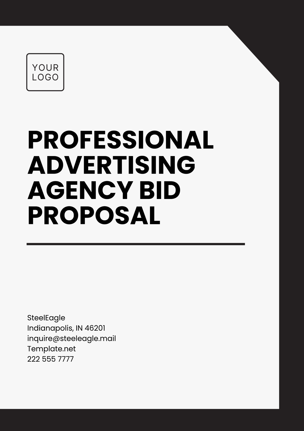 Professional Advertising Agency Bid Proposal Template - Edit Online & Download