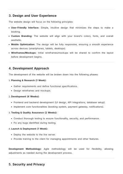 Free Appointment Booking Website Proposal Template to Edit Online