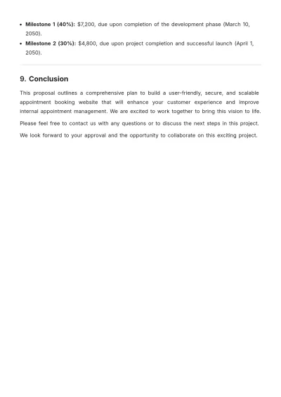Free Appointment Booking Website Proposal Template to Edit Online