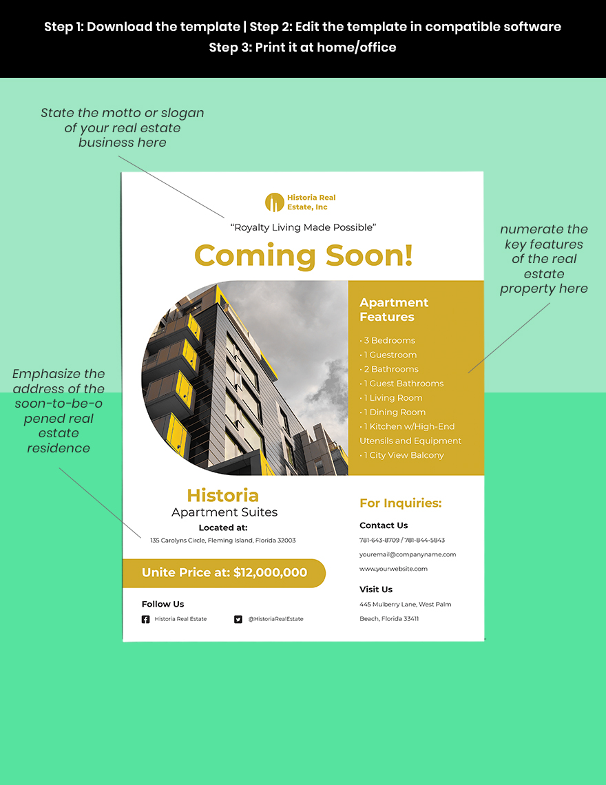 Coming Soon Real Estate Flyer Template