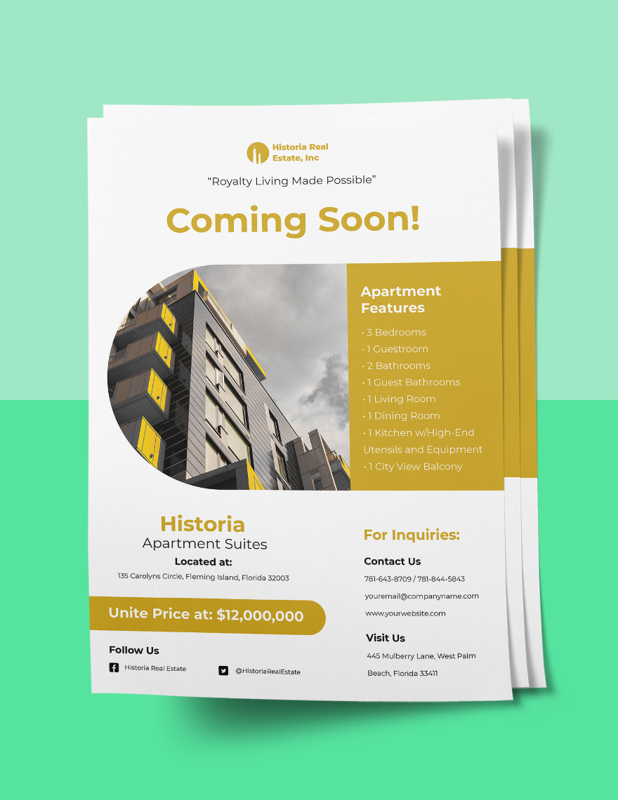 Coming Soon Real Estate Flyer Template Sample