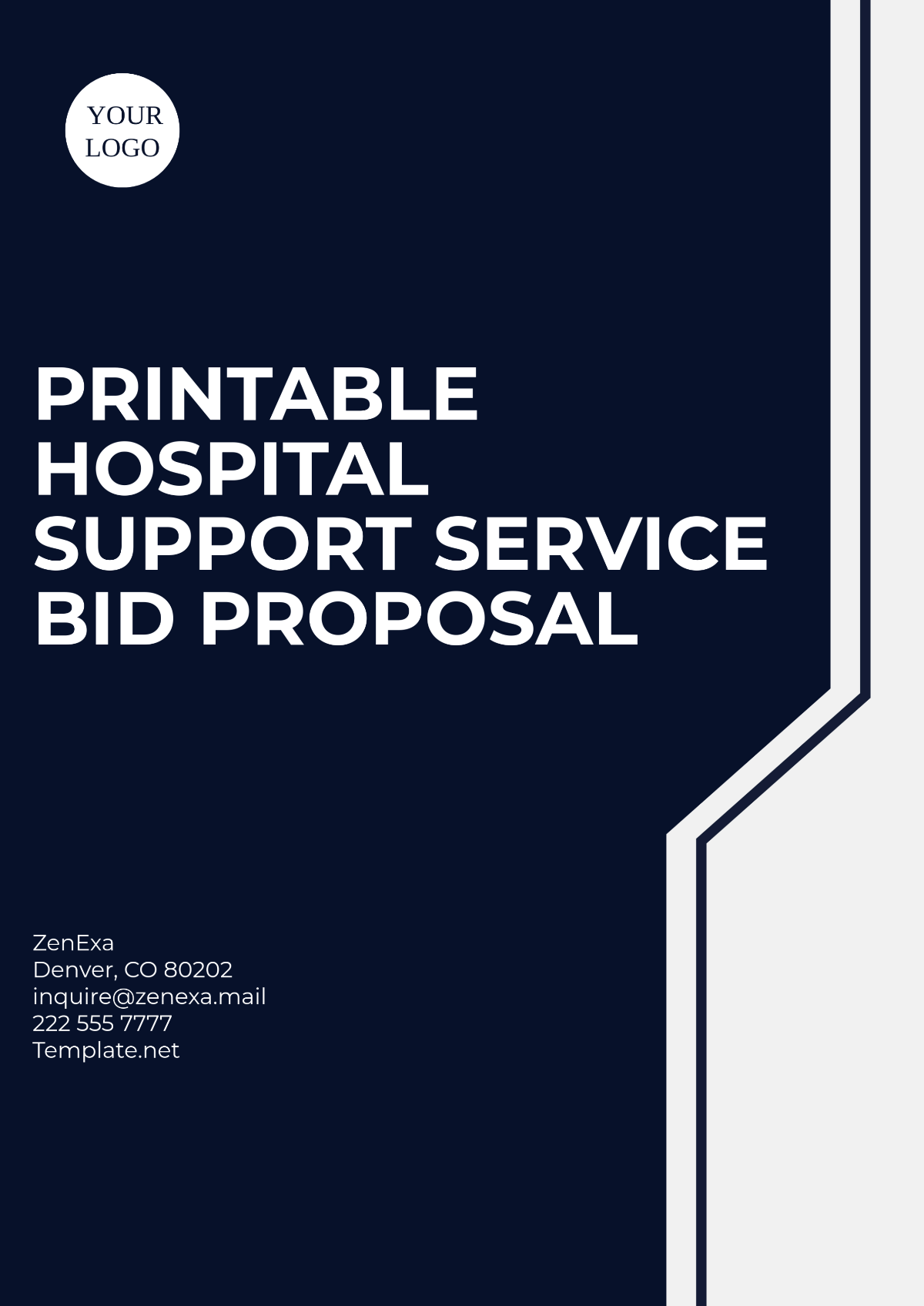 Printable Hospital Support Service Bid Proposal Template