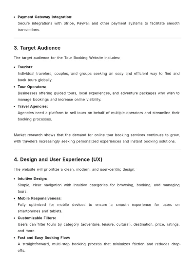 Free Tour Booking Website Proposal Template to Edit Online