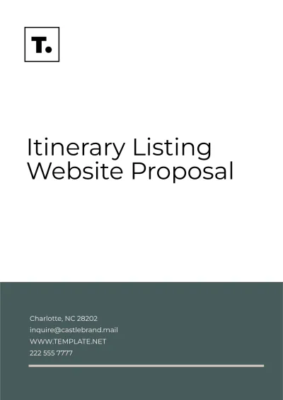 Free Itinerary Listing Website Proposal Template to Edit Online