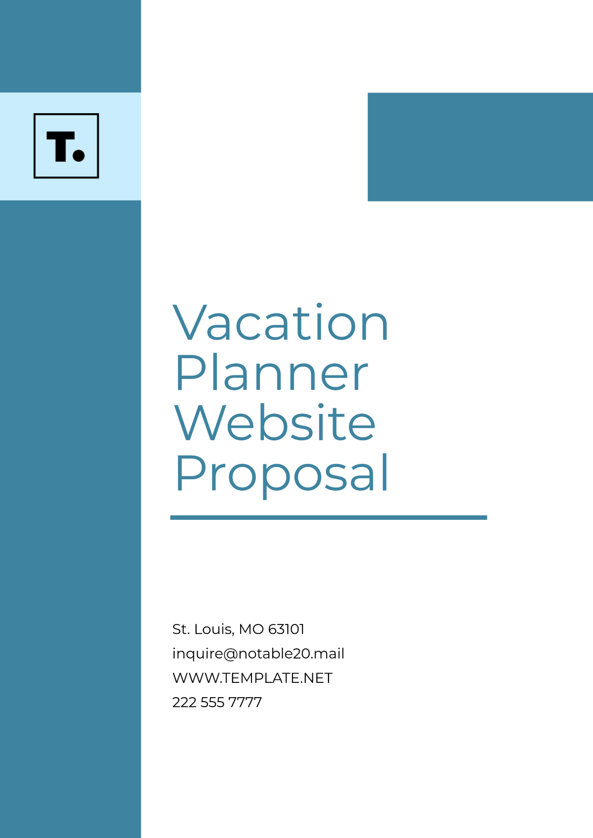 Vacation Planner Website Proposal Template - Edit Online & Download