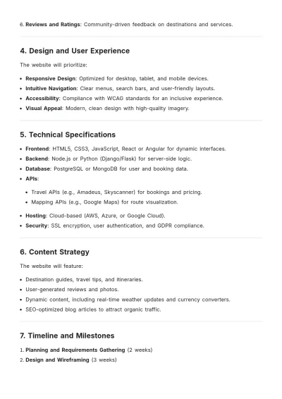 Free Vacation Planner Website Proposal Template to Edit Online
