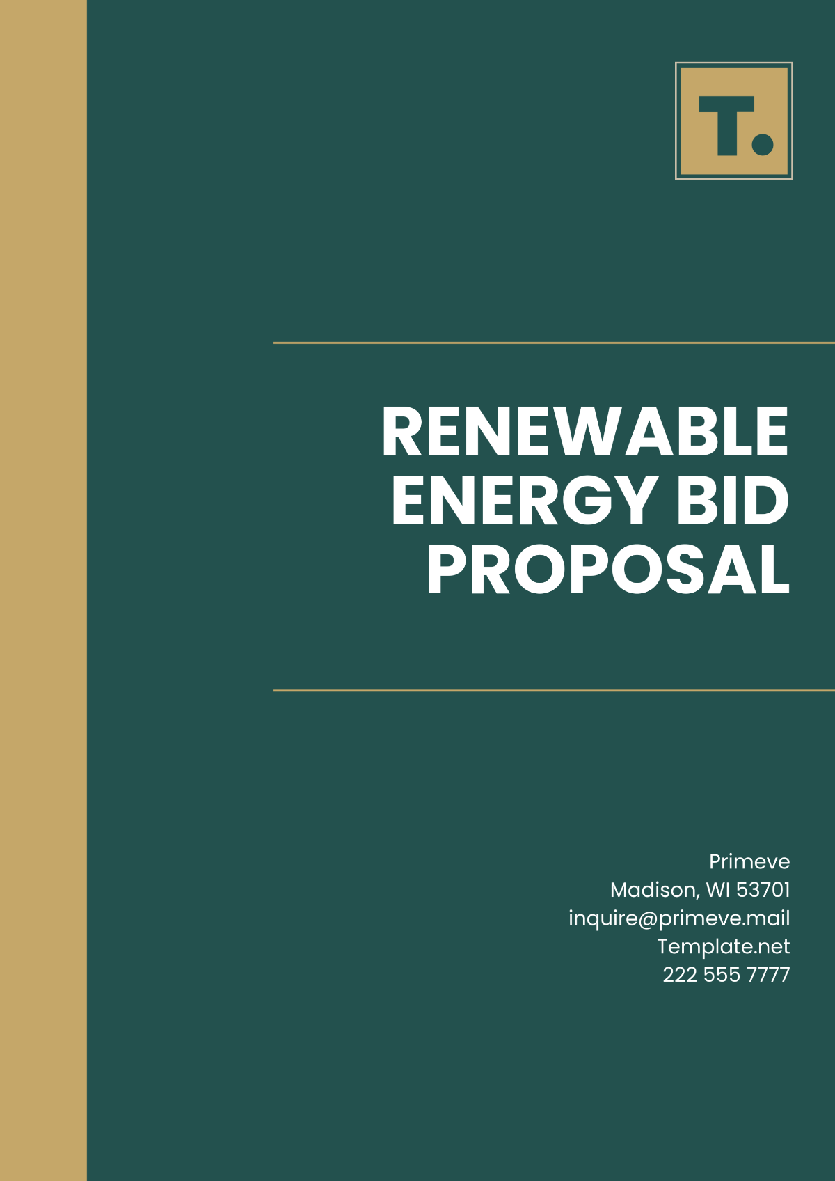 Renewable Energy Bid Proposal Template