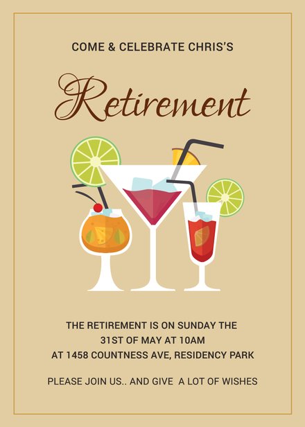 Free Floral Retirement Party Invitation Template | Free Templates