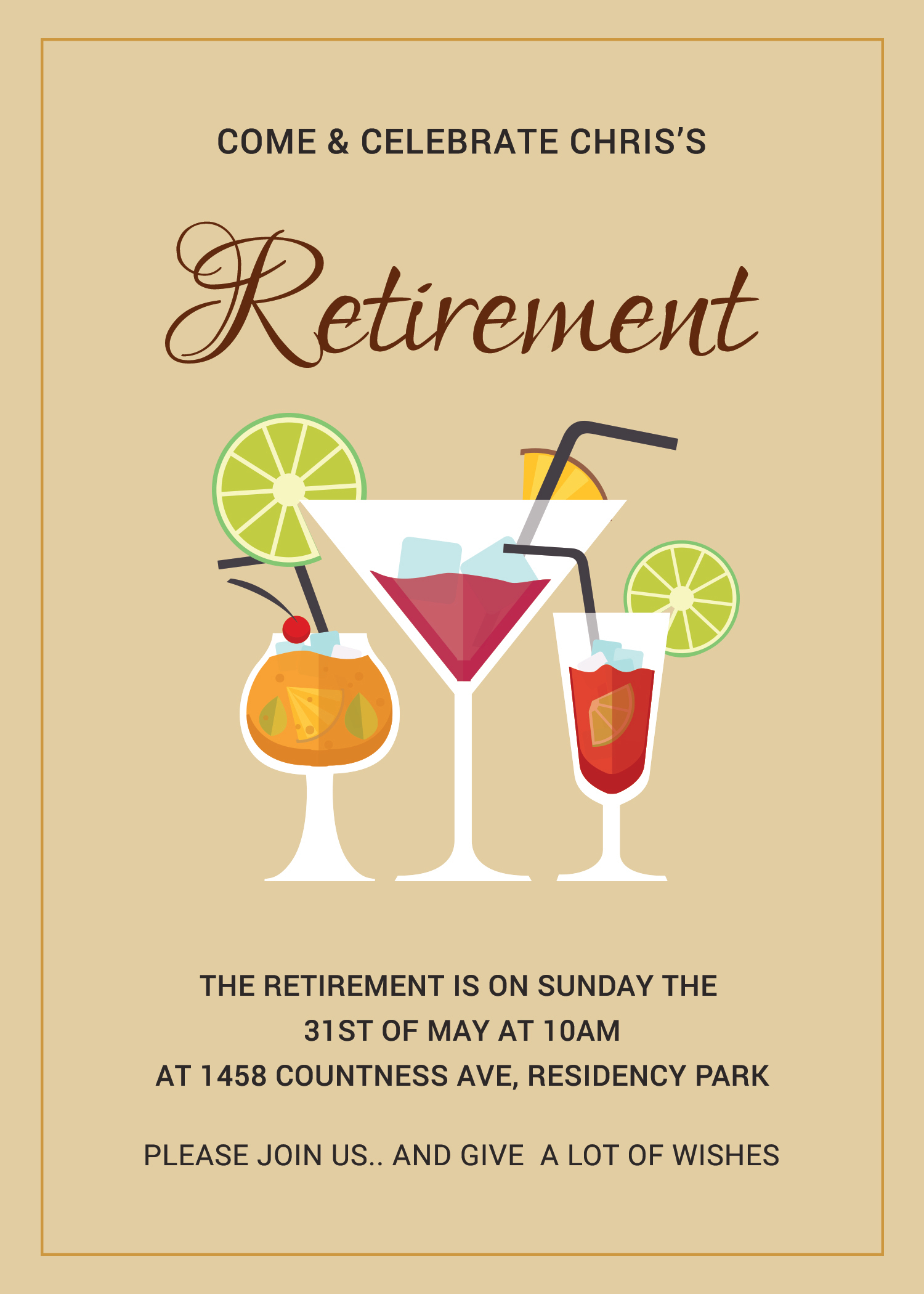 Printable Retirement Party Invitation Template in Adobe