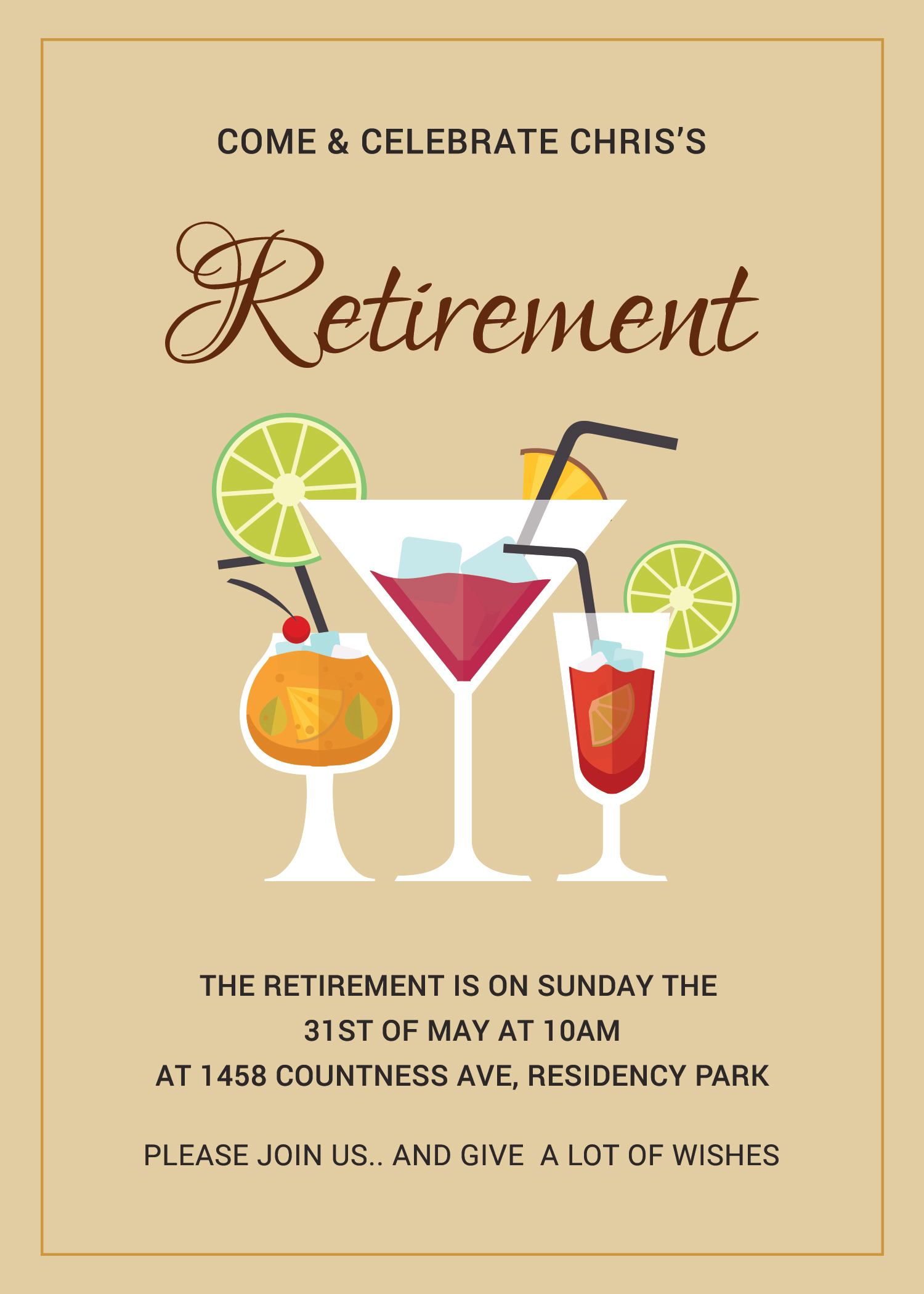 Printable Retirement Party Invitation Template In Adobe Photoshop Illustrator Template