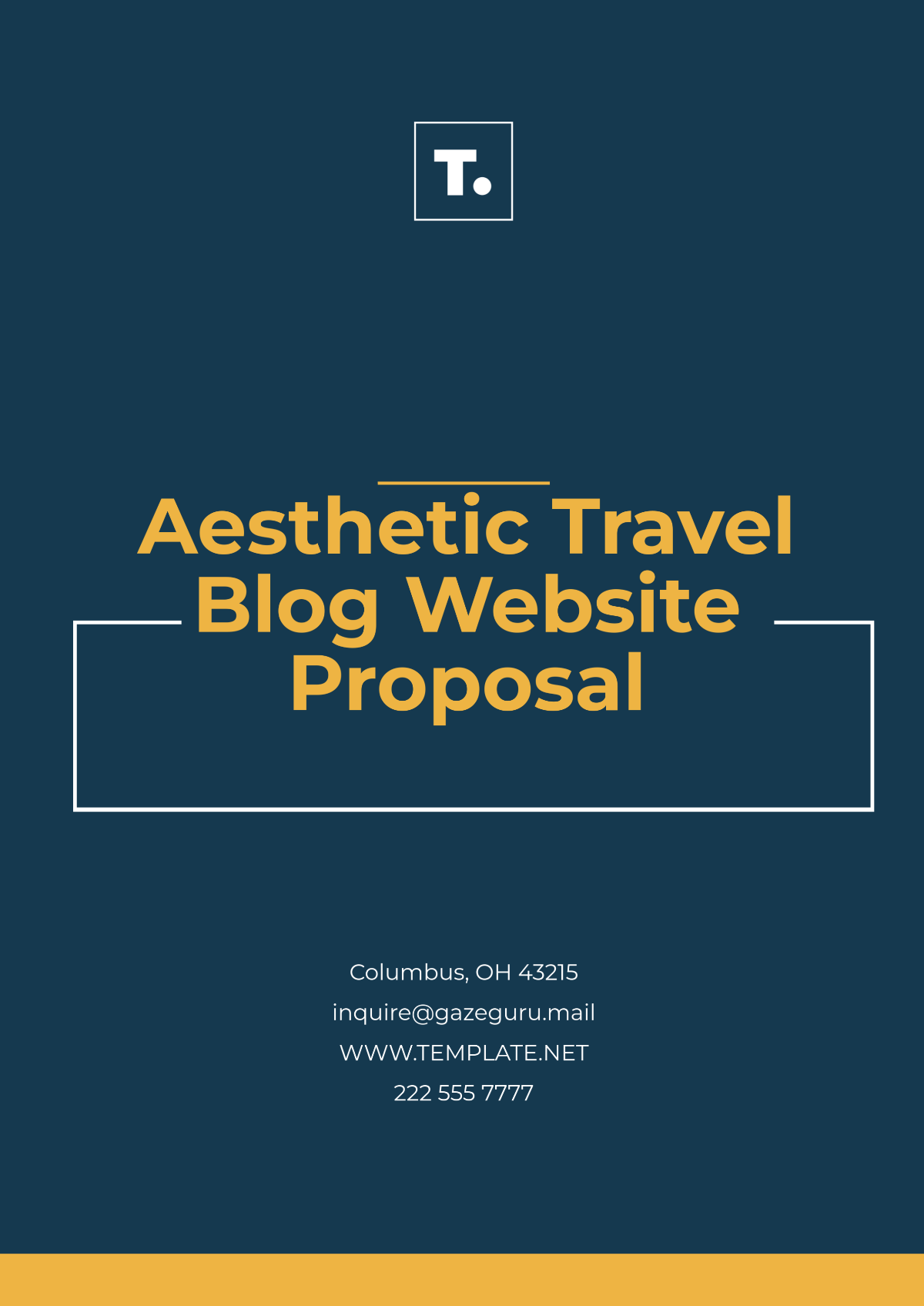 Aesthetic Travel Blog Website Proposal Template - Edit Online & Download