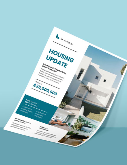 Printable Real Estate Housing Update Flyer Template