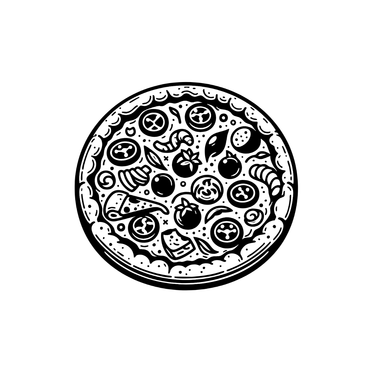 Free Black and White Pizza Clipart Template - Edit Online & Download