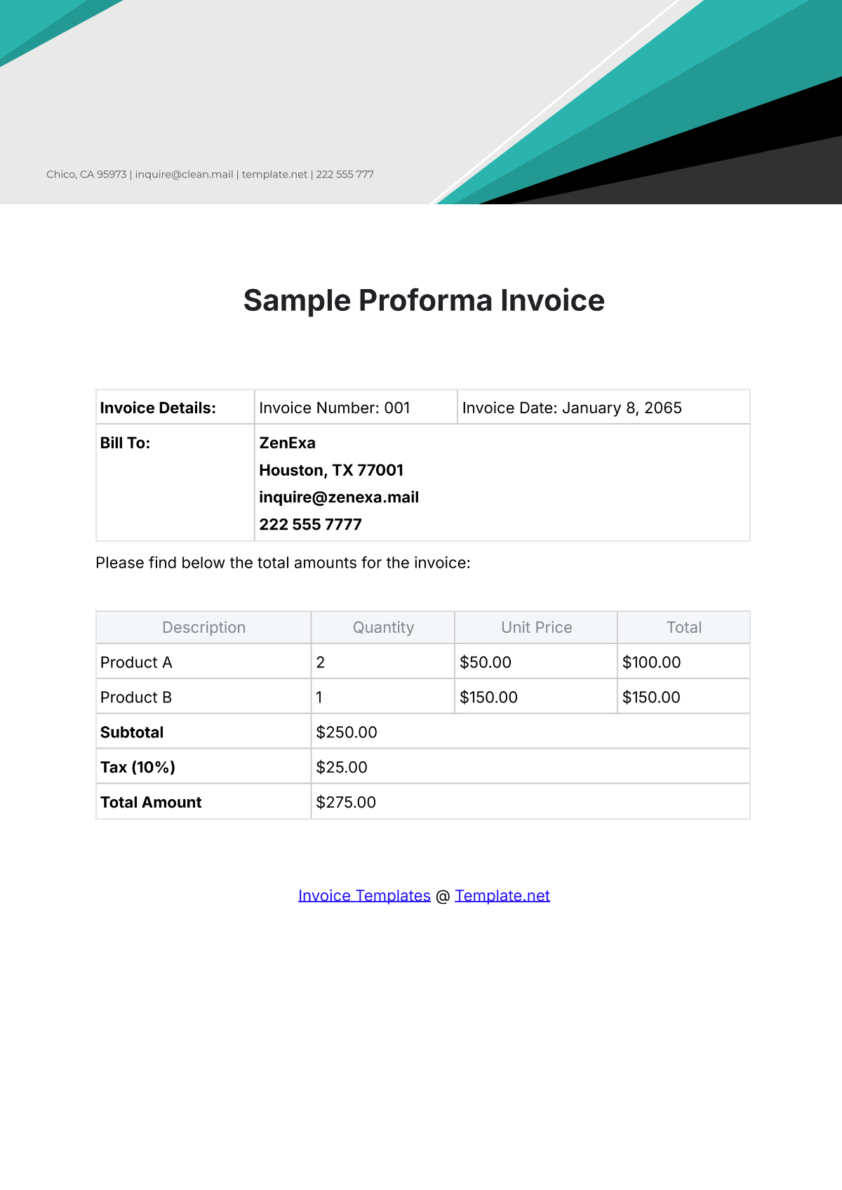 Sample Proforma Invoice Template - Edit Online & Download