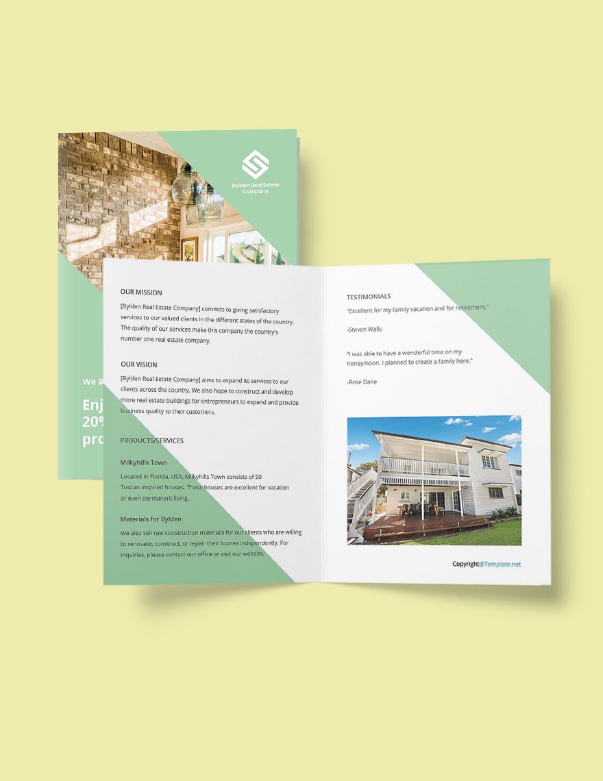 Bi-Fold Minimalist Real Estate Brochure Template