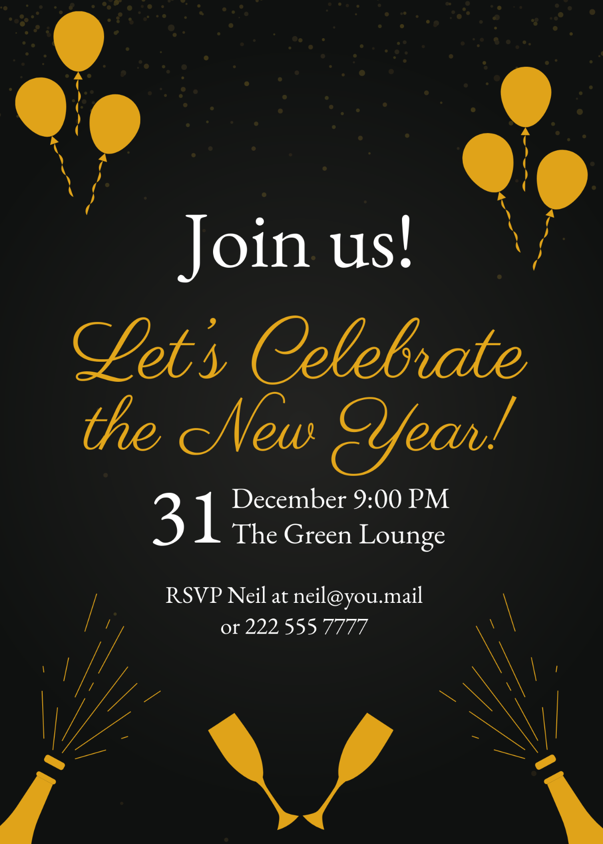 Free NYE Invitation Template - Edit Online & Download