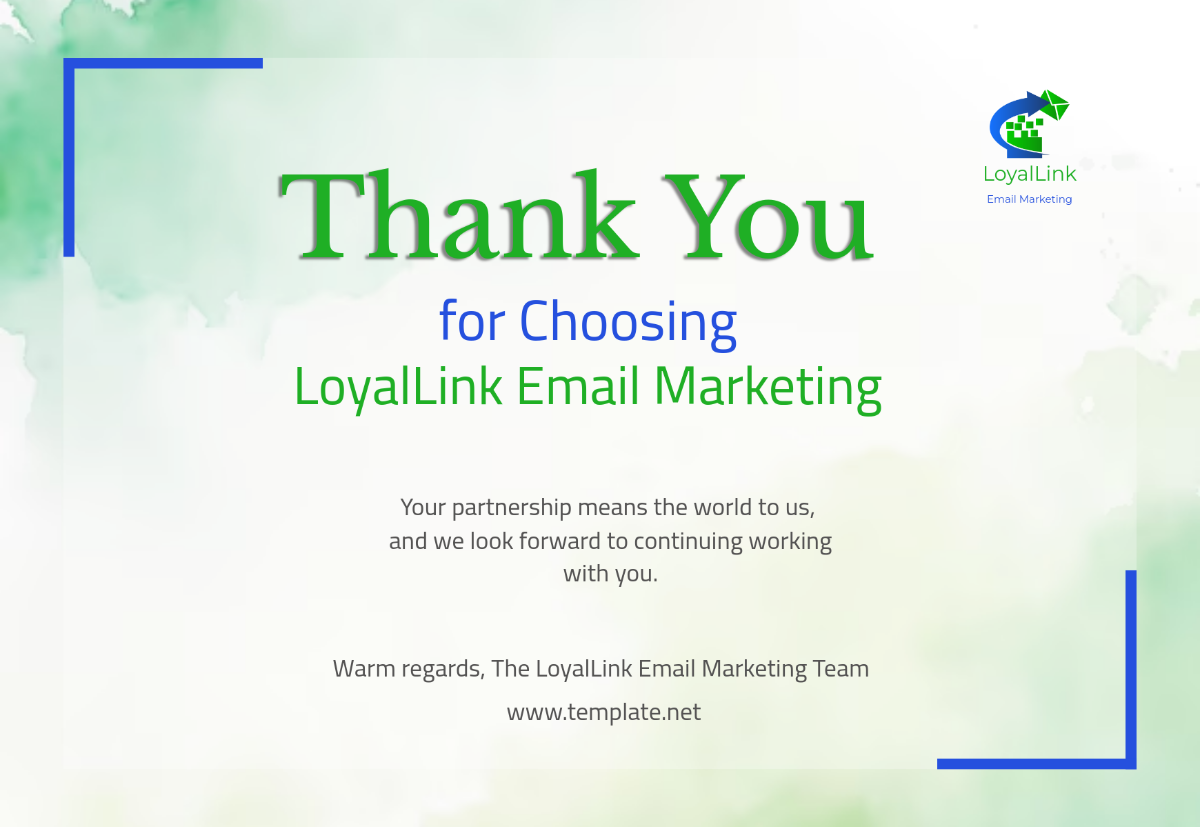 Free Email Marketing Thank You Card Template - Edit Online & Download