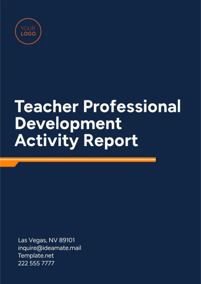 Free Teacher Professional Development Activity Report Template to Edit Online