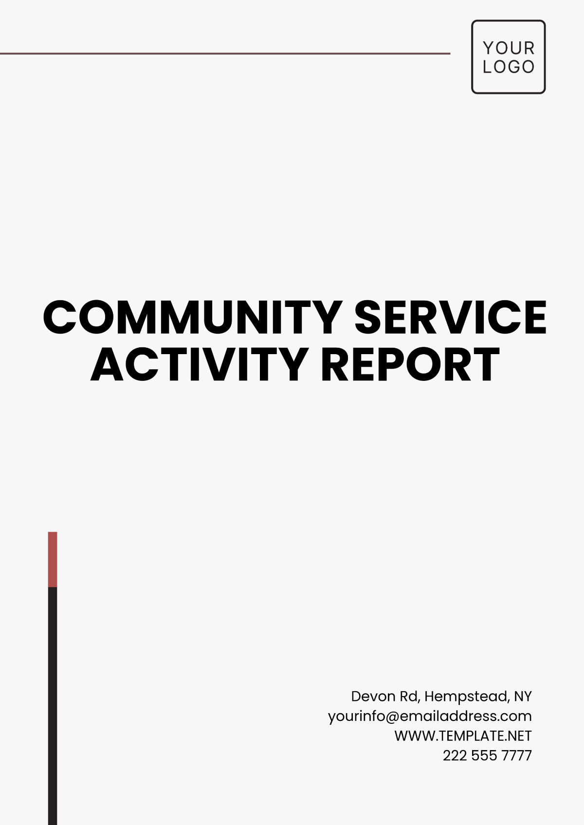 Community Service Activity Report Template - Edit Online & Download