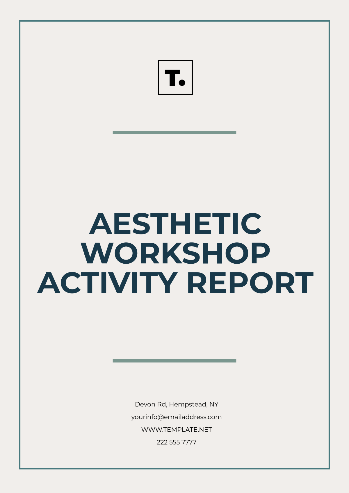 Aesthetic Workshop Activity Report Template - Edit Online & Download