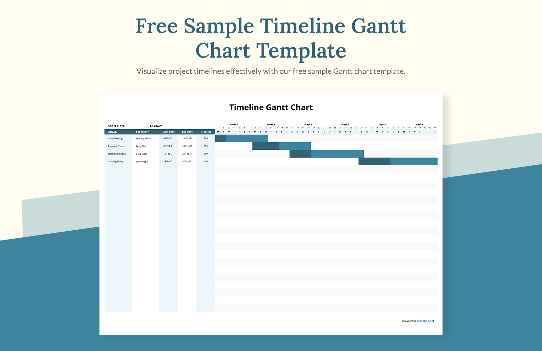 Sample Timeline Gantt Chart Template