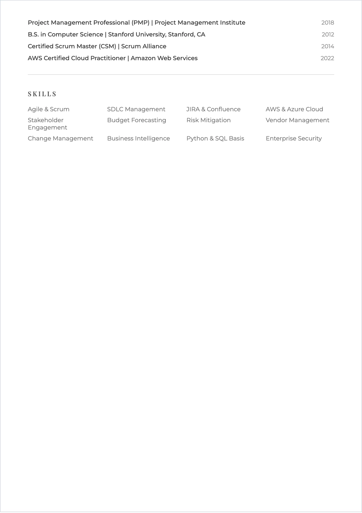 Free Professional ATS Resume Format Template, AI Resume Builder