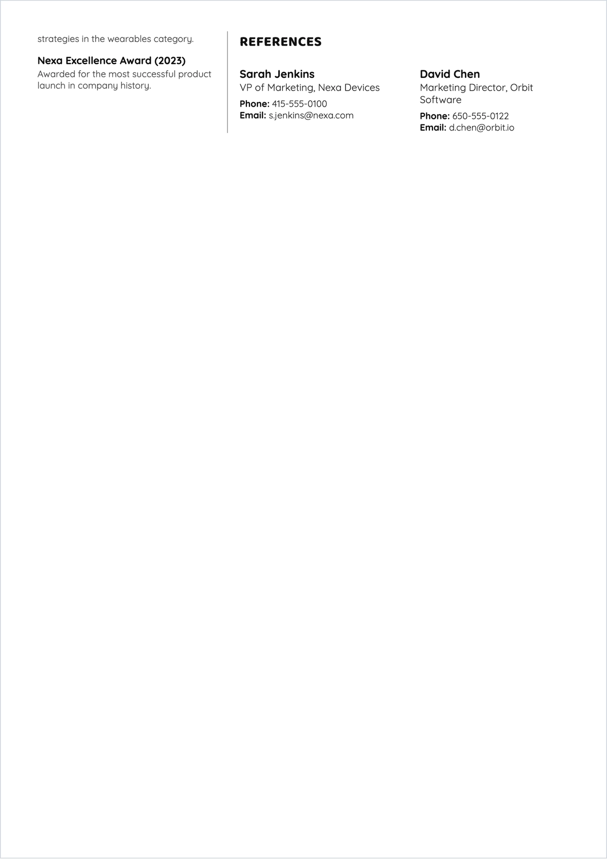 Free Modern ATS Resume Format Template, AI Resume Builder
