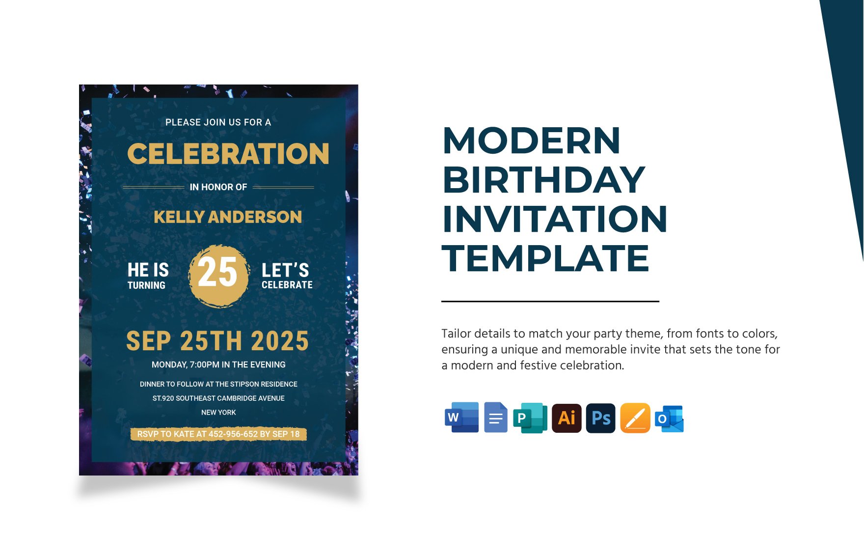 Modern Birthday Invitation Template