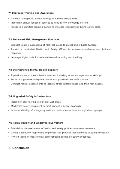 Free Healthy and Safety Report Template to Edit Online