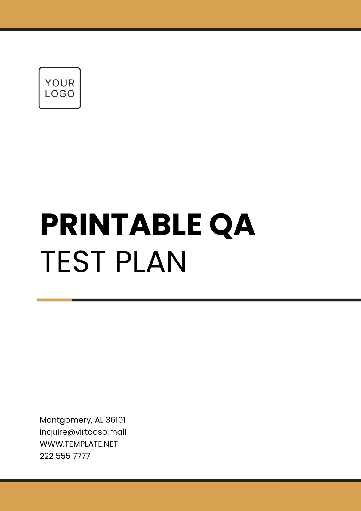 Printable QA Test Plan Template - Edit Online & Download