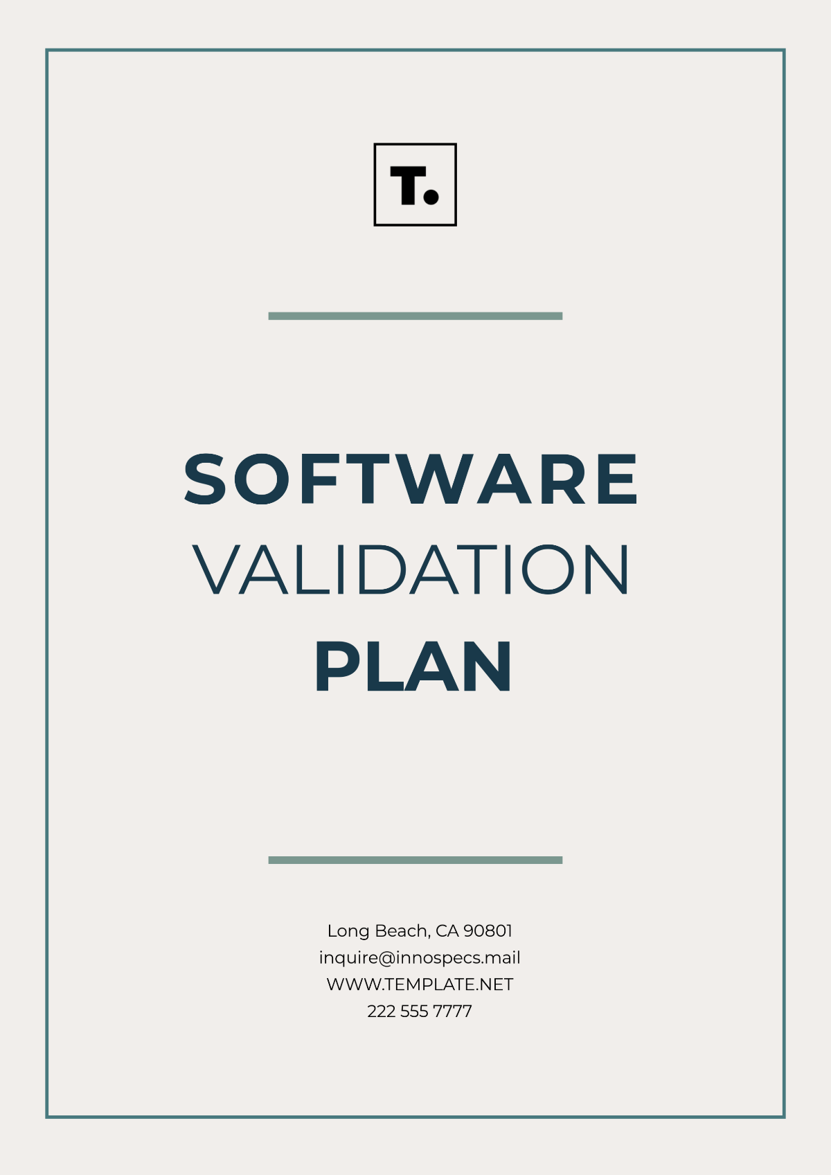 Software Validation Plan Template - Edit Online & Download