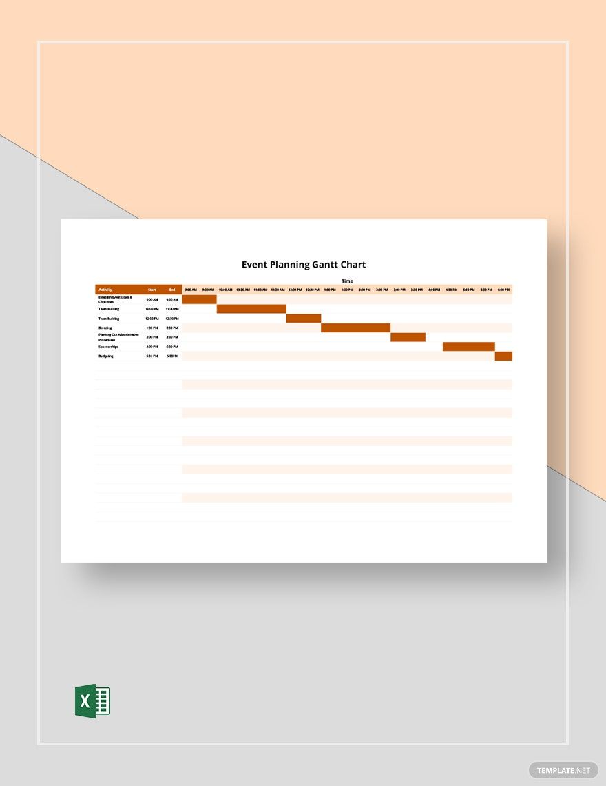 Event Planning Gantt Chart Template Download in Excel