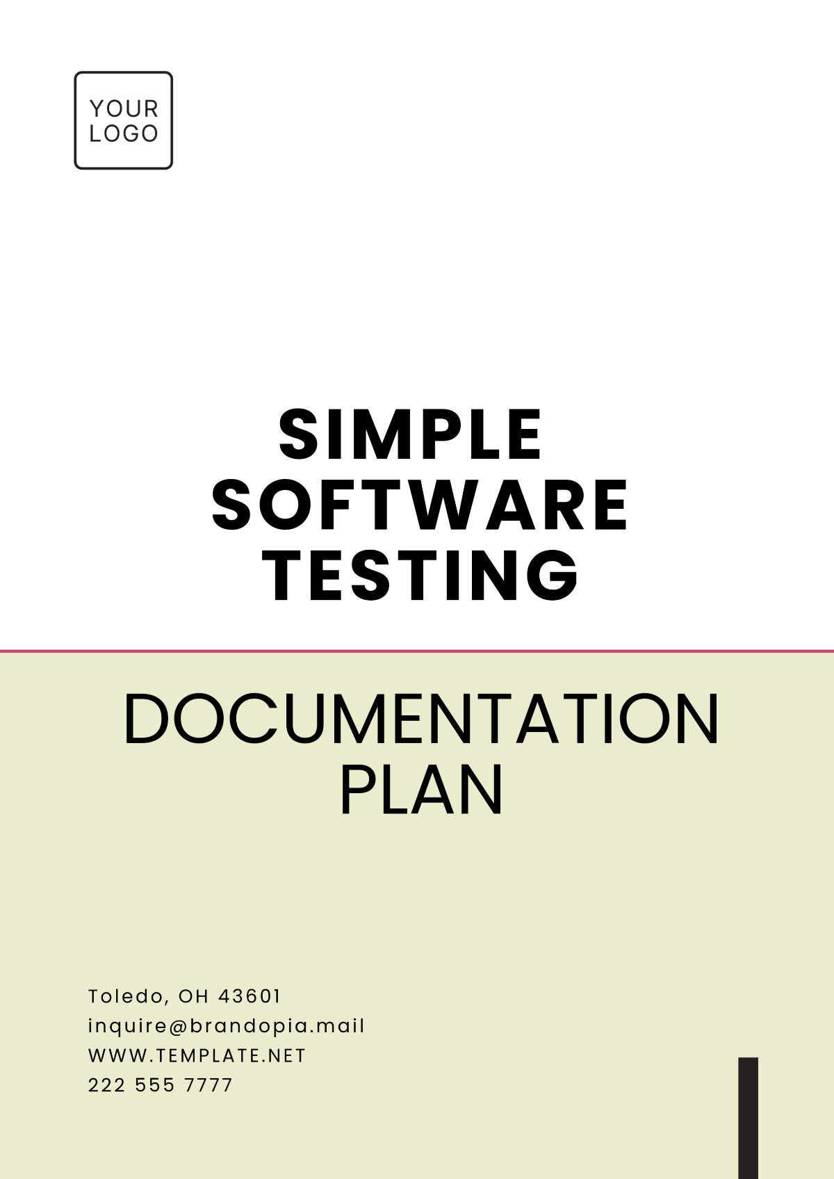 Simple Software Testing Documentation Template - Edit Online & Download