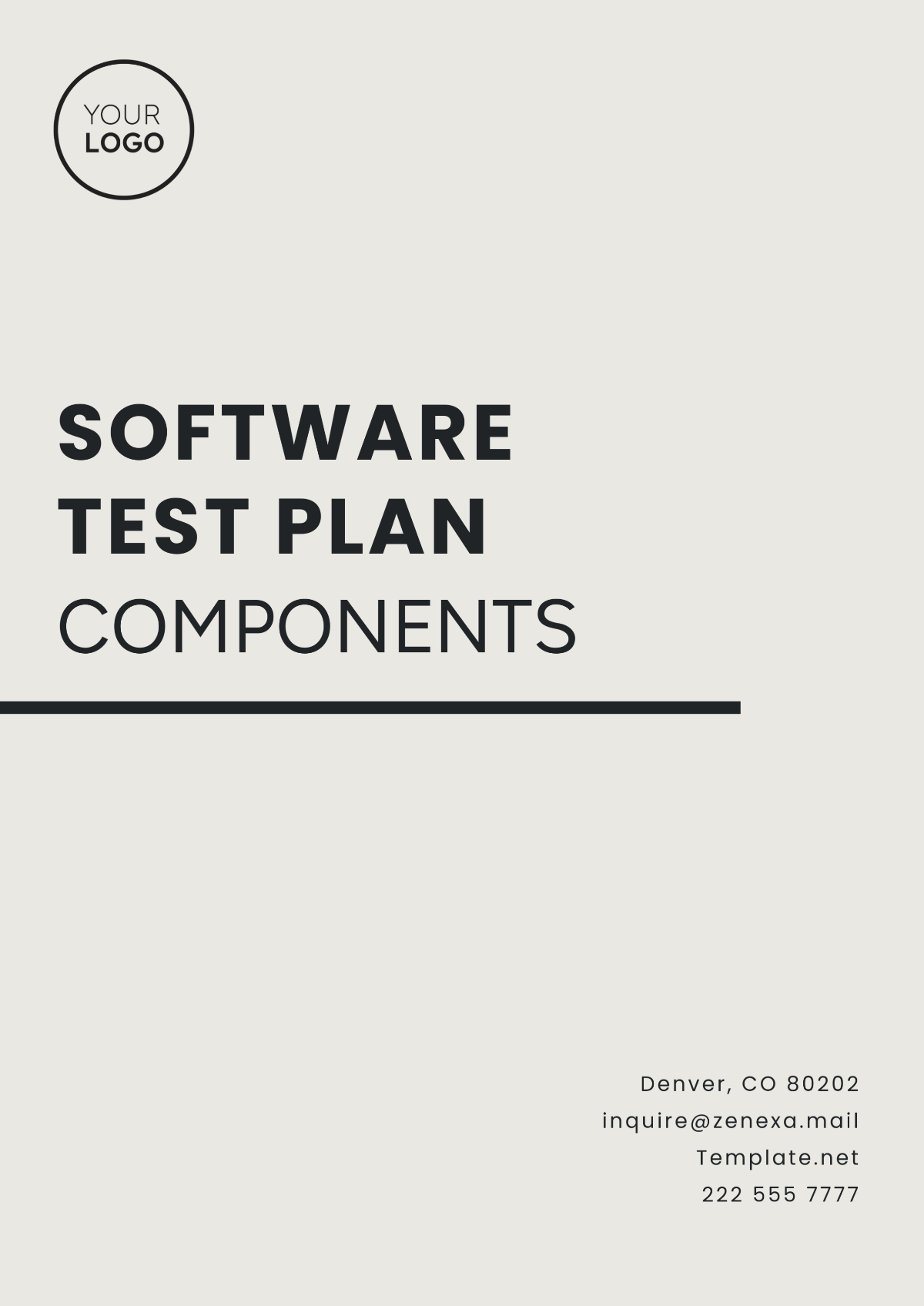 Software Test Plan Components Template - Edit Online & Download