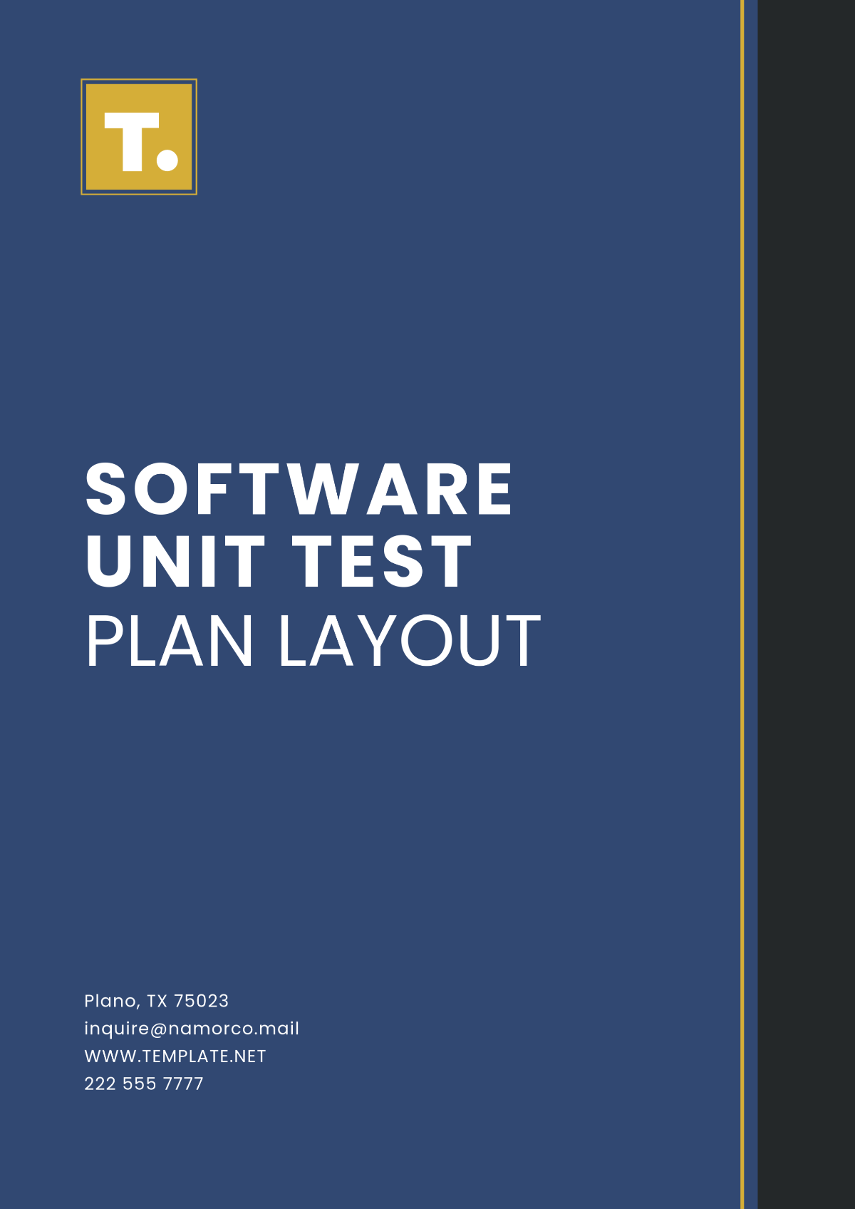 Software Unit Test Plan Layout Template - Edit Online & Download