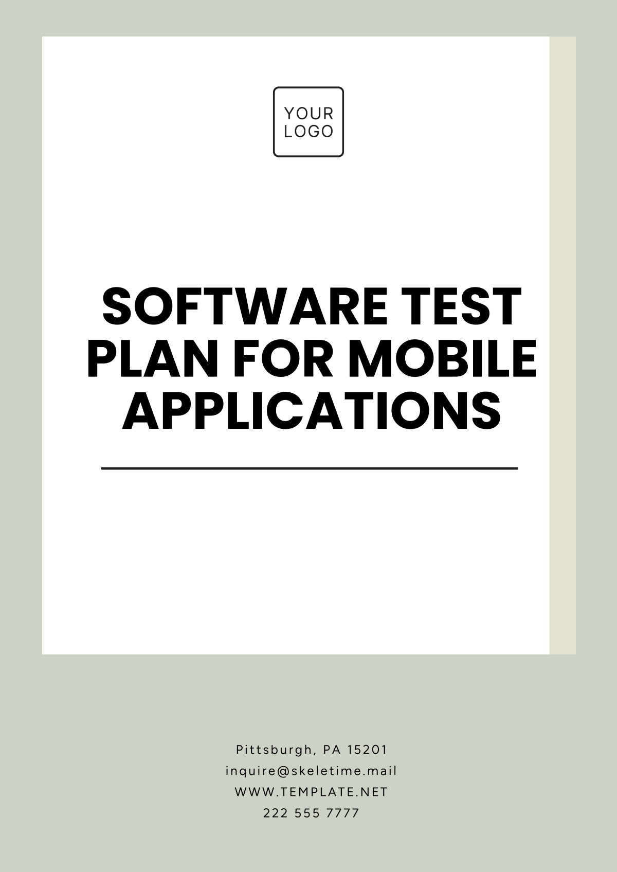 Software Test Plan for Mobile Applications Template - Edit Online & Download